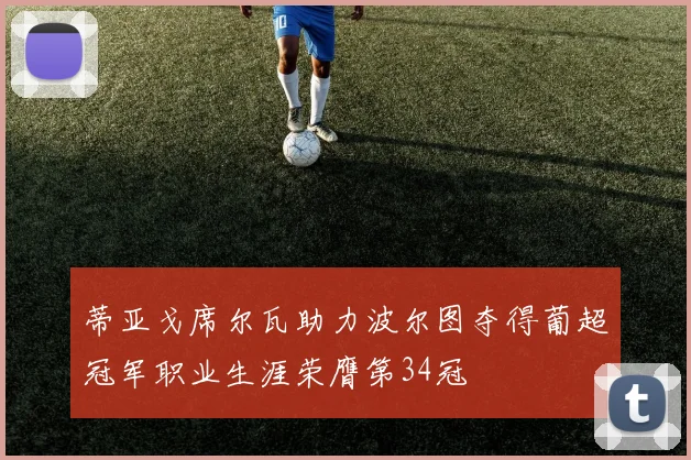 蒂亚戈席尔瓦助力波尔图夺得葡超冠军职业生涯荣膺第34冠
